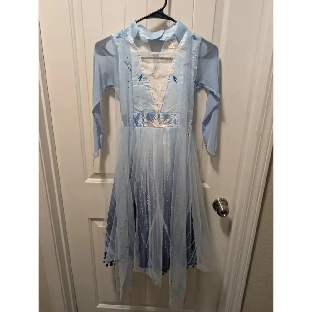 Girl’s Frozen’s Elsa Ice Queen Costume Dress Princess Sz 140 CM, US 10 Halloween